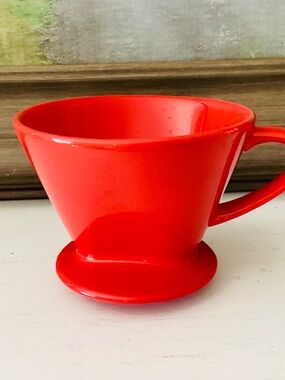 Pour Over Coffeee Maker Red Ceramic Large Drip Coffee Modern Kitchen Masculine